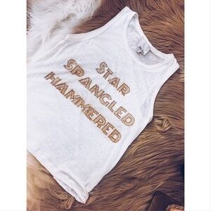 Anthropologie Chloe Oliver “Star Spangled Hammered” tank NWOT